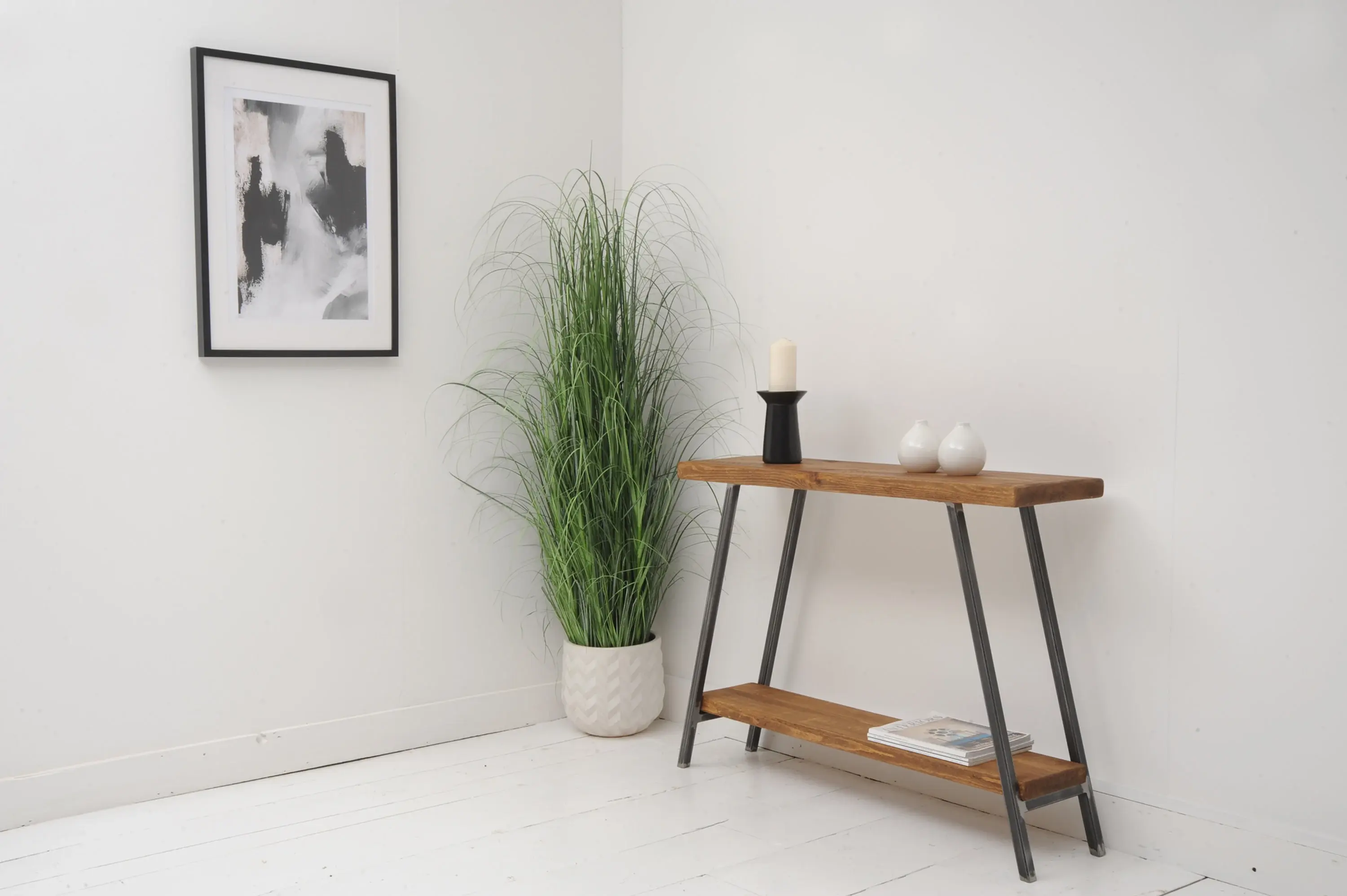 A Frame Industrial Console Table | Calo
