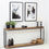 Thumbnail: A stylish industrial-style console table featuring two framed pictures, adding a modern touch to any space.