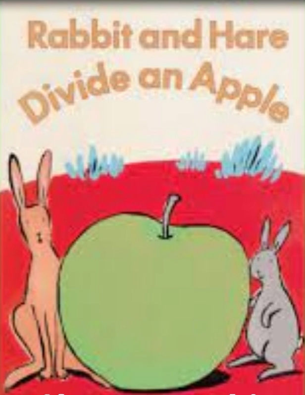 Rabbit and Hare, divide an apple