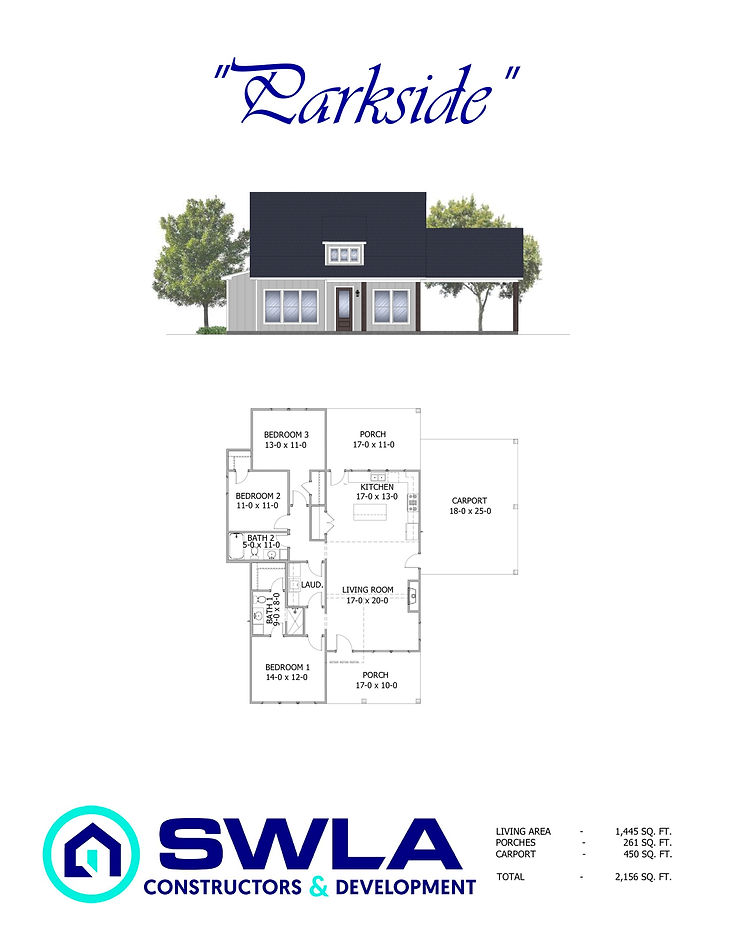 Parkside - Planos de casas - Financiamiento del propietario - Alquiler con opción a compra - Lake Charles LA - Sulphur LA -
