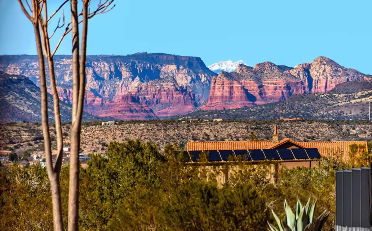 View of Arizona's red rocks with Flagstaff mountains in view