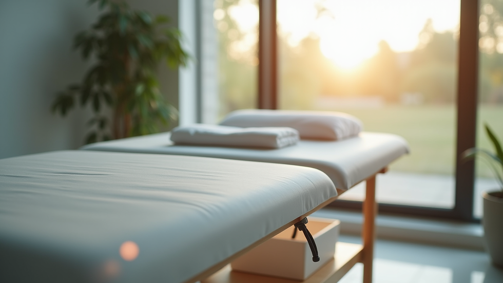 Close-up view of a chiropractic adjustment table in a wellness clinic