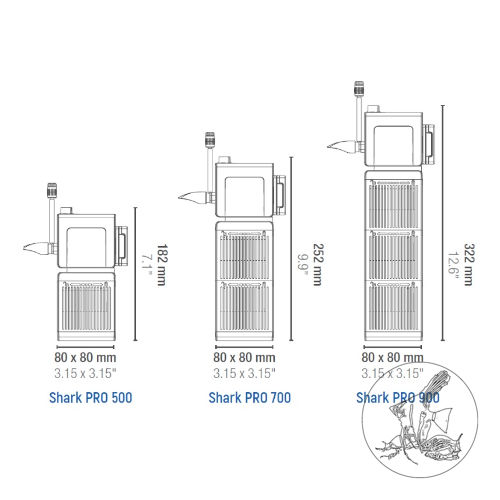 Thumbnail: SICCE SHARK PRO 700 - aquarium filter binnenfilter modulair