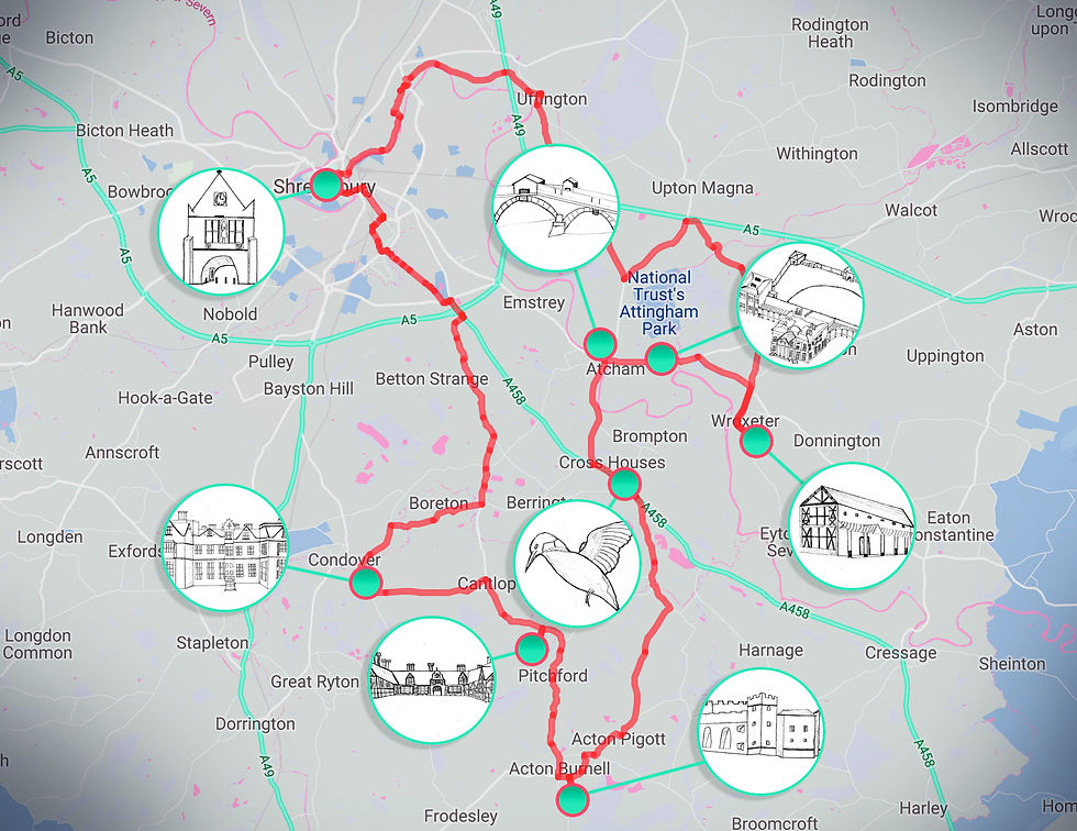 Map of the cycle route