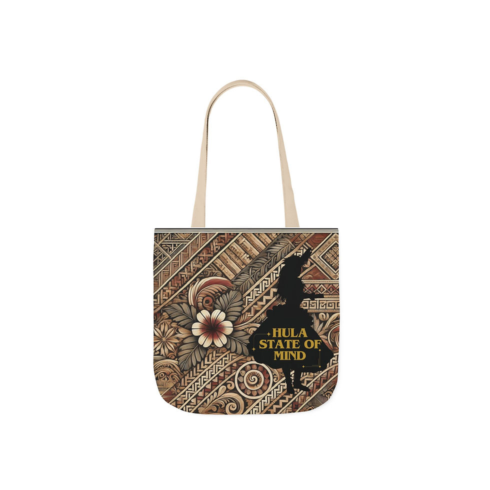 Hula State of Mind Canvas Tote Bag | Boho Beach Bag