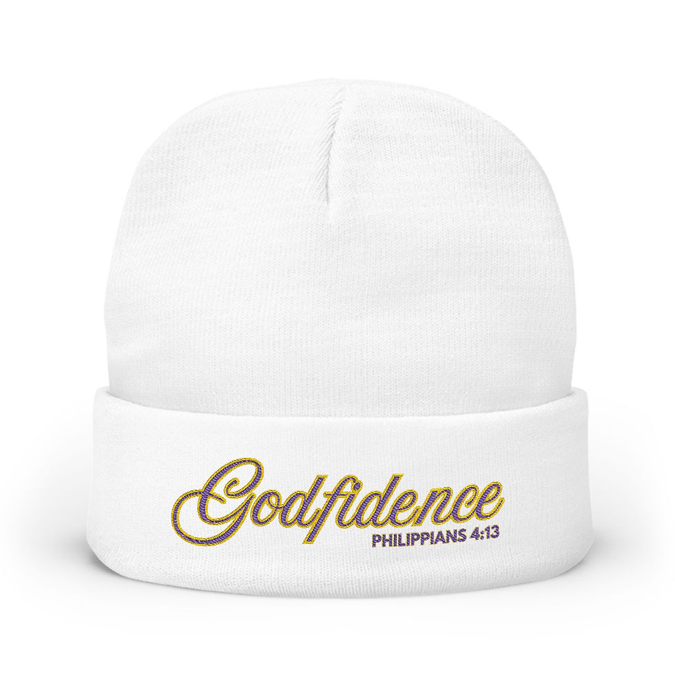 Thumbnail: 'Godfidence' Beanie with Embroidery