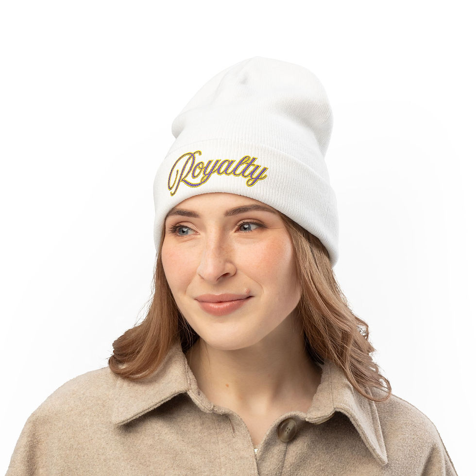 Thumbnail: Luxury Embroidered Royalty Knit Beanie