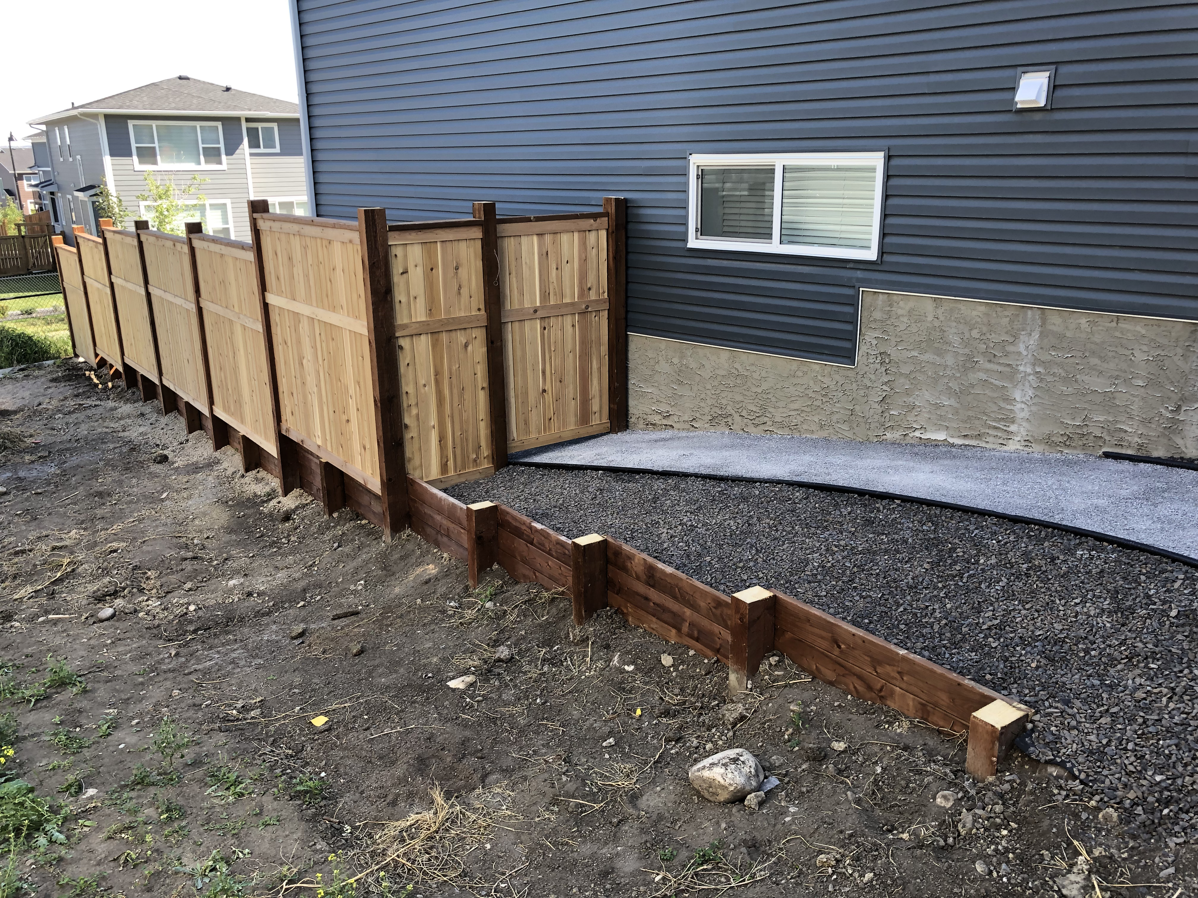 Fence, edging and yard preparation