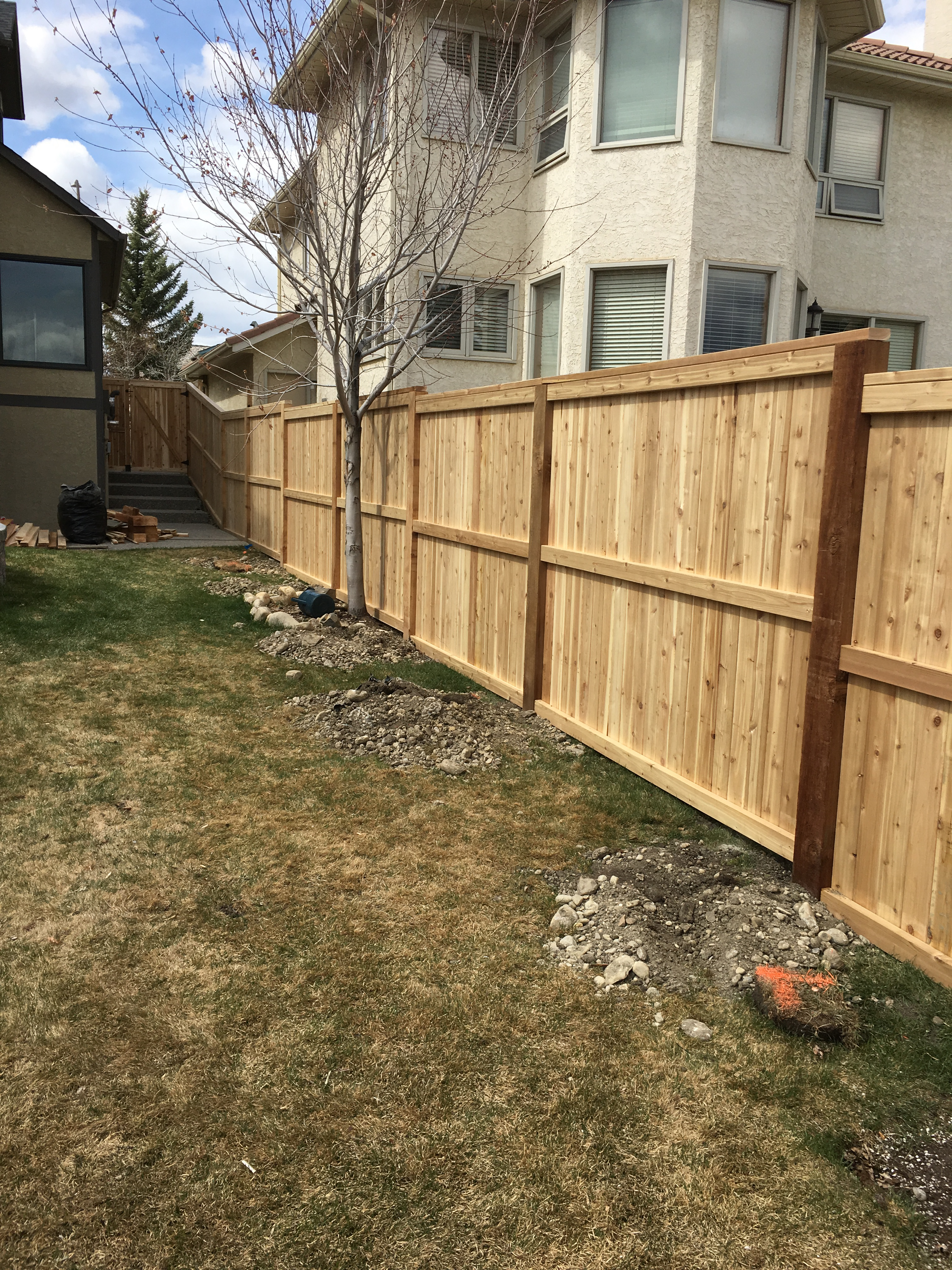 Timber boundary fence