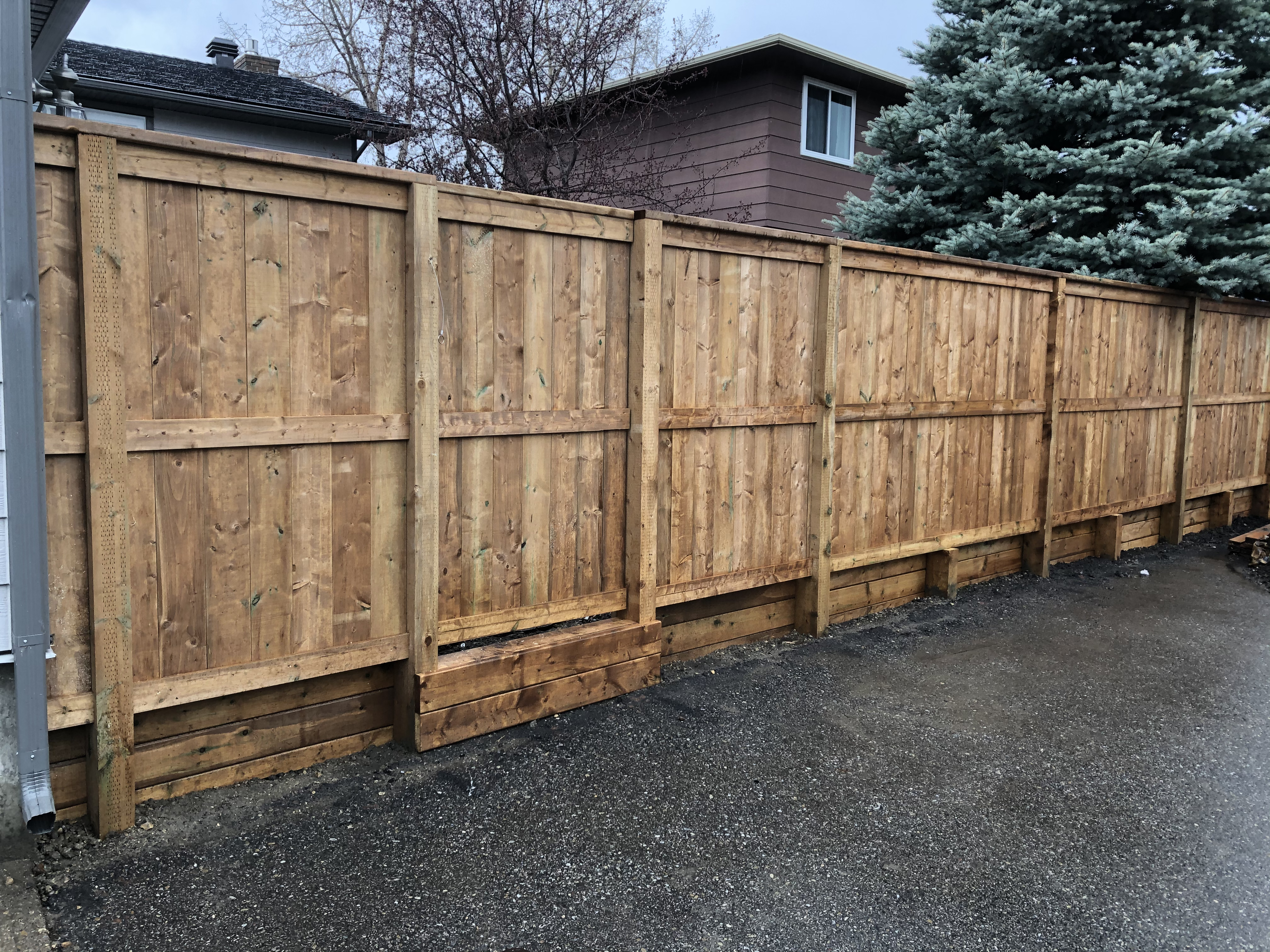 Timber privacy fence