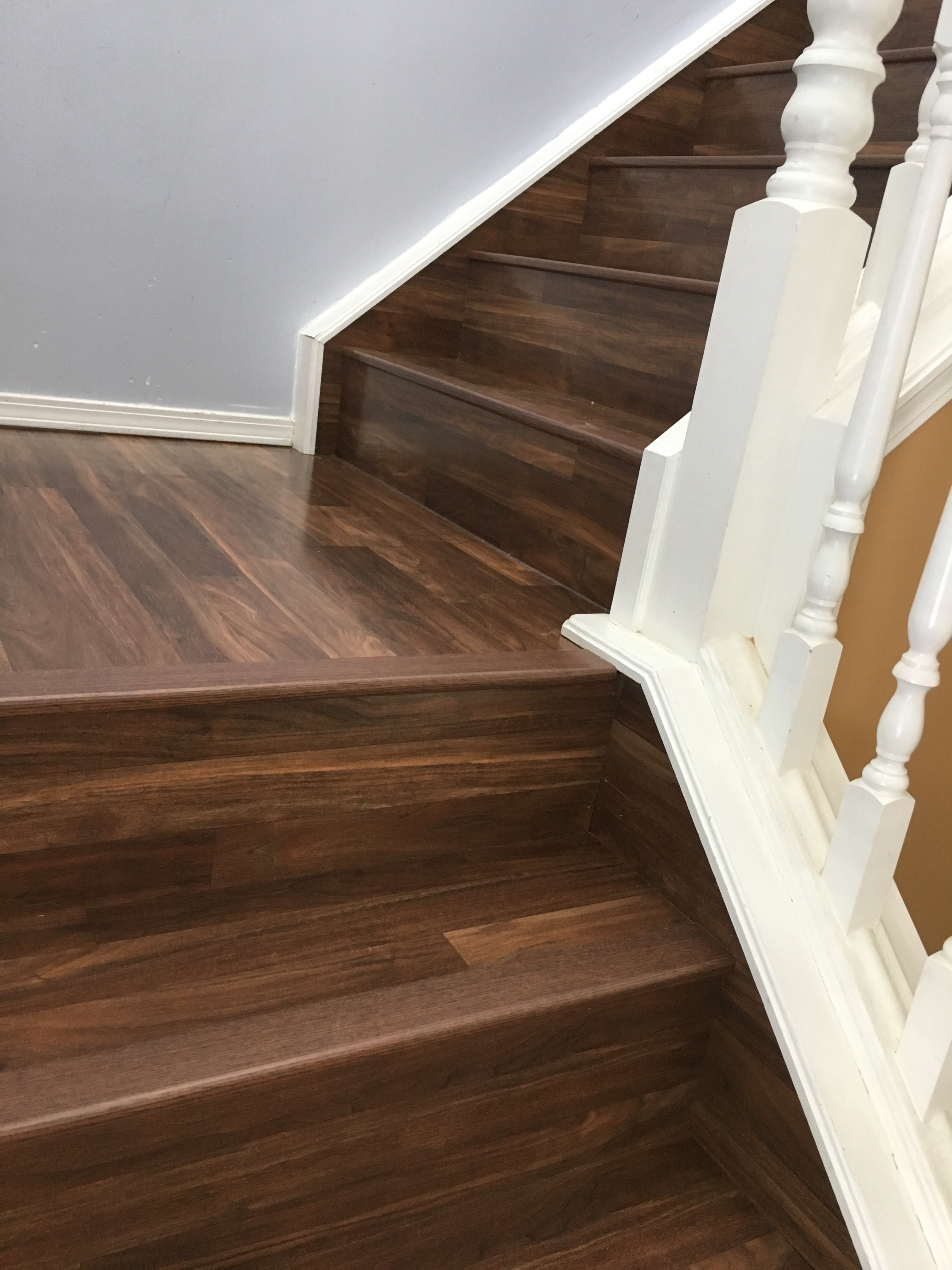 Wood flooring and staircase