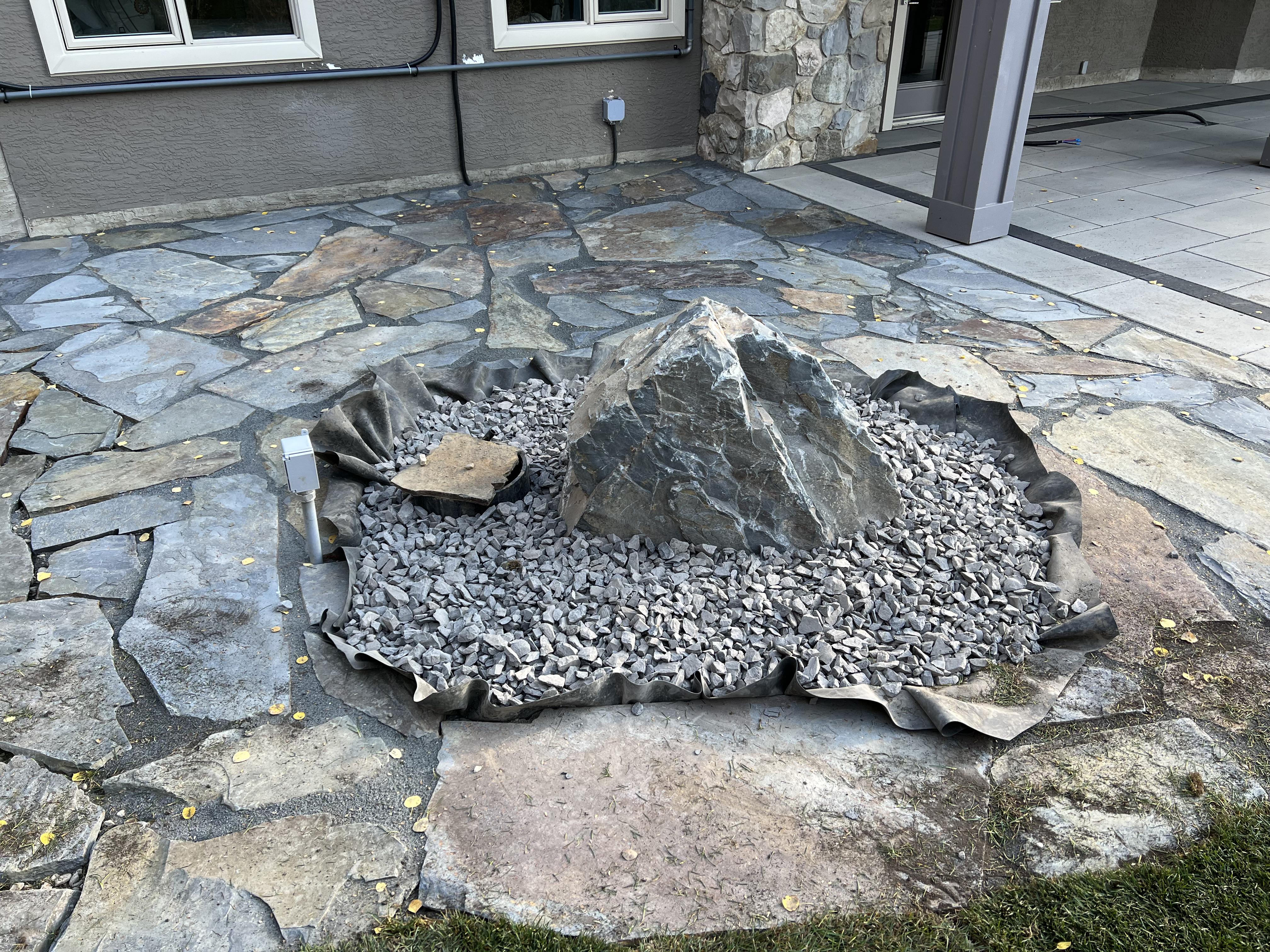 Stone patio and landscape rock