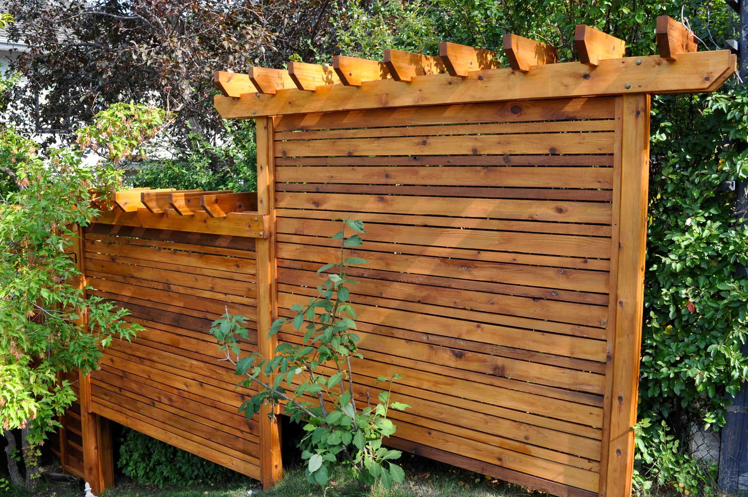 Timber privacy wall