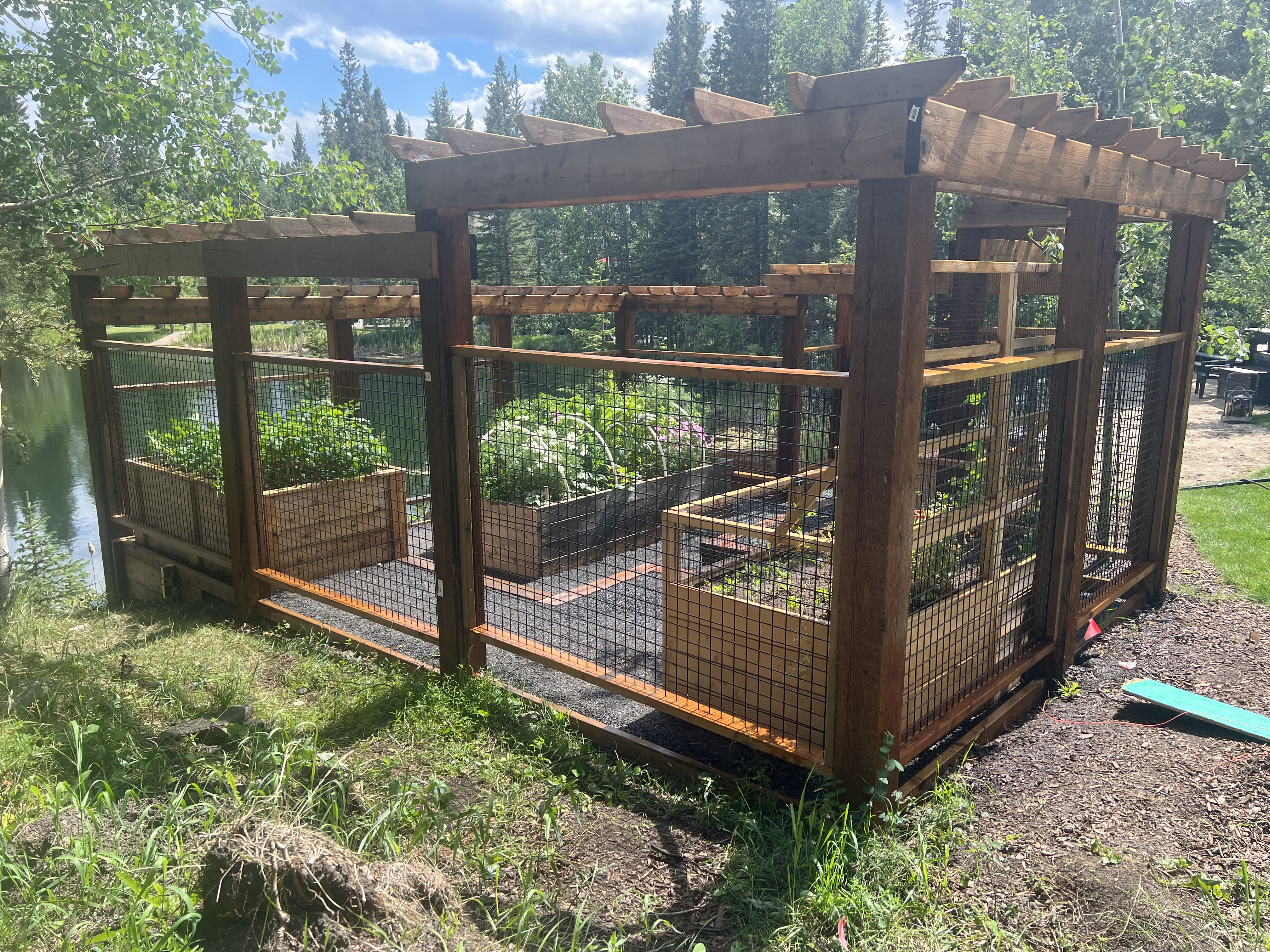 Custom timber garden enclosure