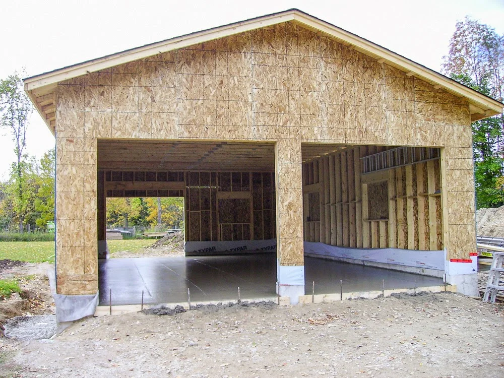 Garage framing in progress