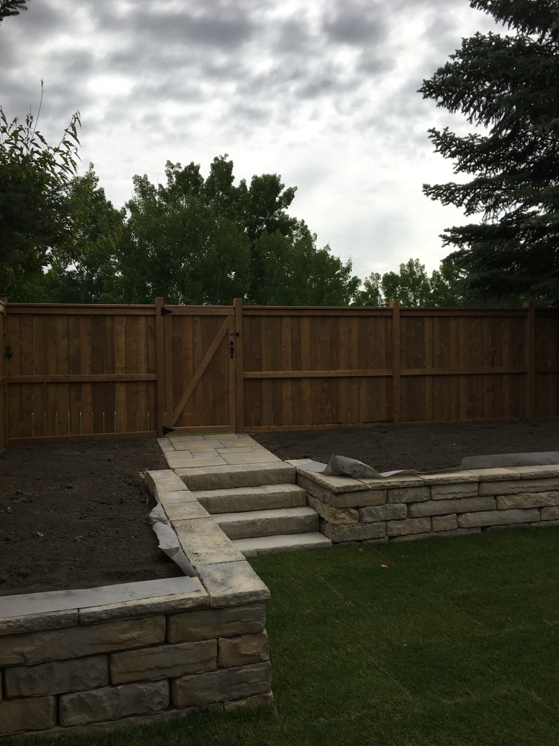 Garden steps and retaining walls