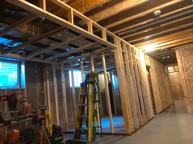 Interior framing in progress