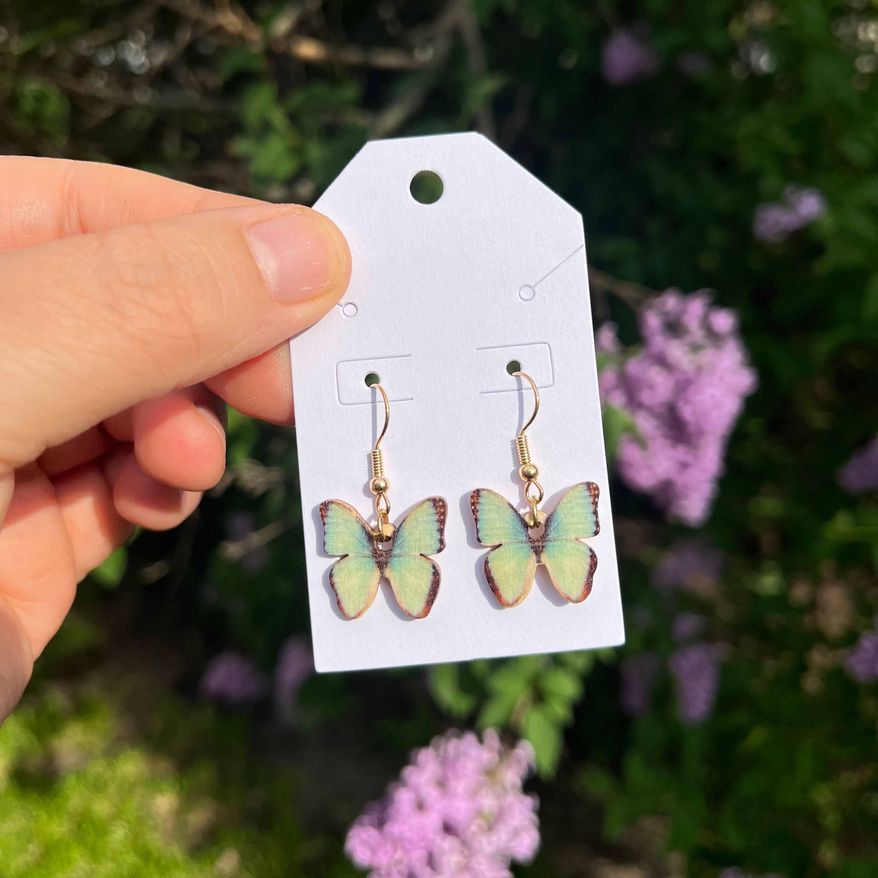 Wooden Butterfly Earrings