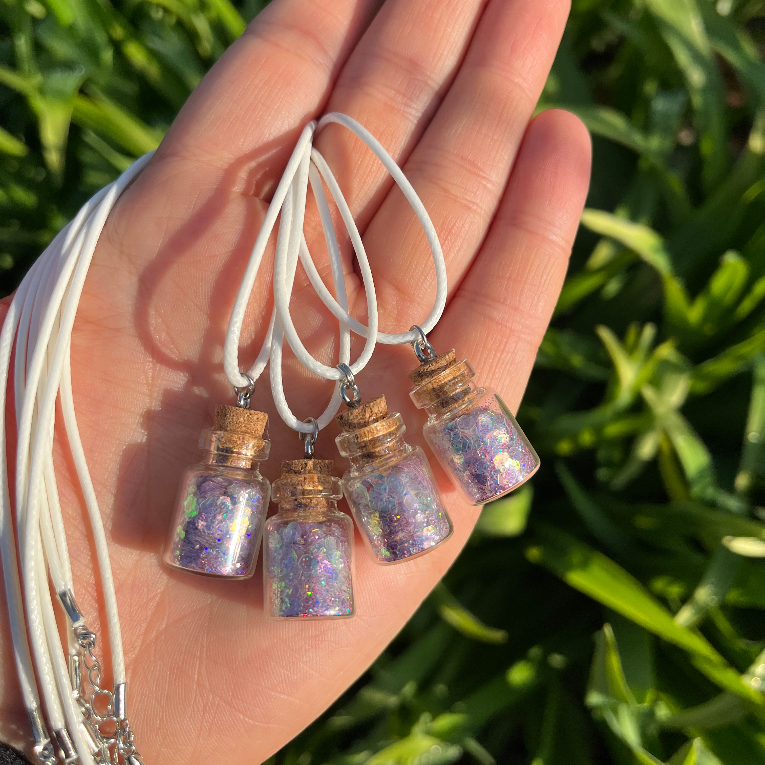 Pink/Purple Fairy Jar Necklace