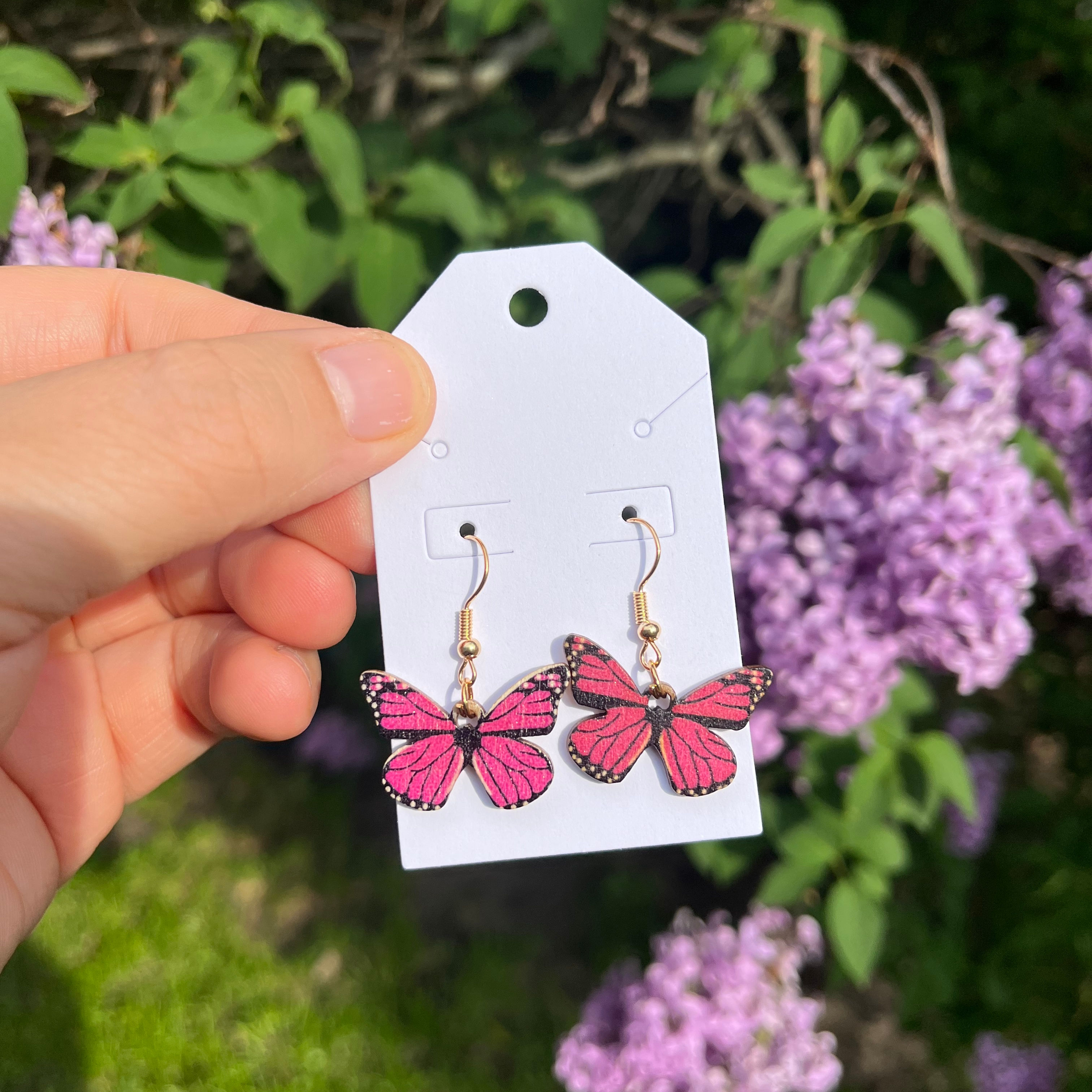 Wooden Butterfly Earrings