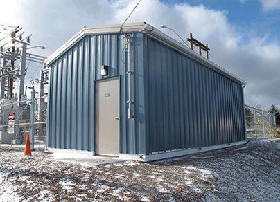 Blue Pre-Fabricated Building