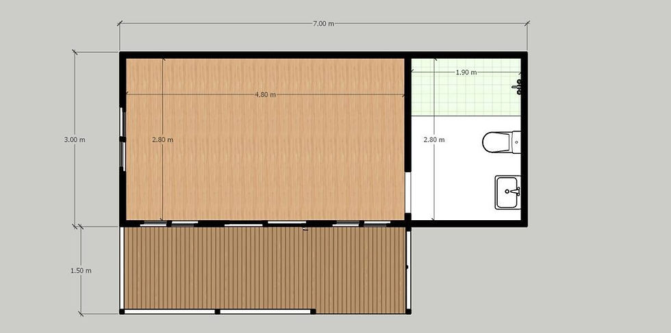 ภาพขนาดย่อ: ขนาด 7x3 ม. 1ห้องน้ำ