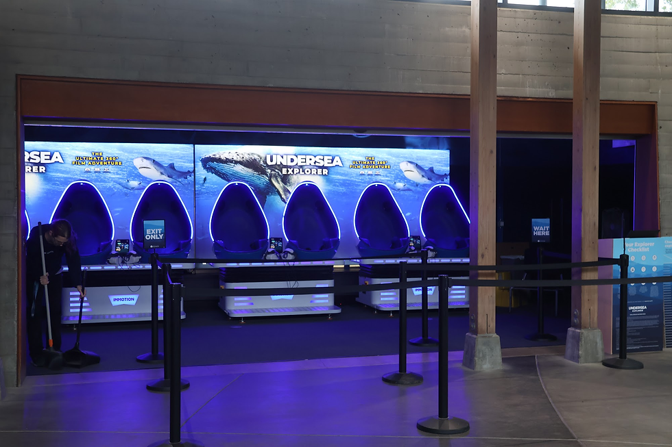 あらゆる水族館が導入しているVRを、ここで初体験。没入館あって、楽しかった。