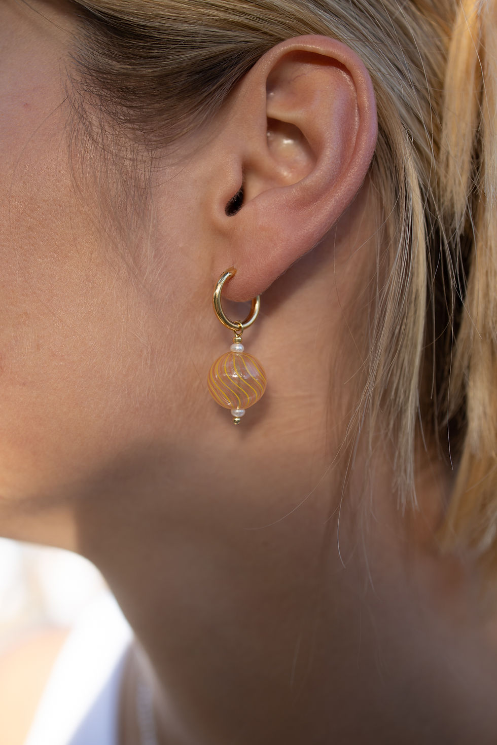 Thumbnail: Glass Bauble Hoops: 4 Colours