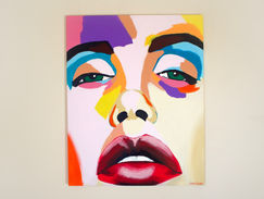 Hand painted face artwork bright