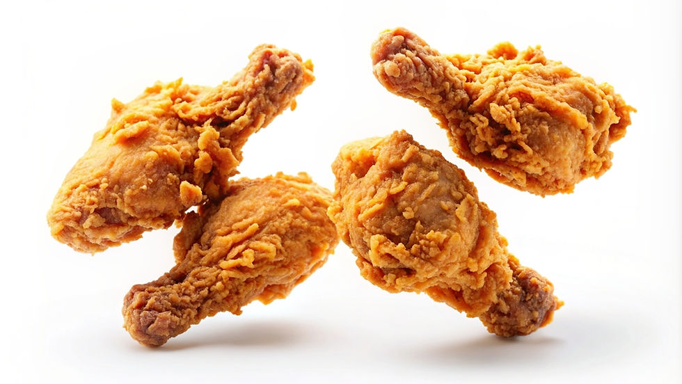 Thumbnail: Three fried chicken wings with Blazing Extra Crispy Original Chicken Breading on a white background.