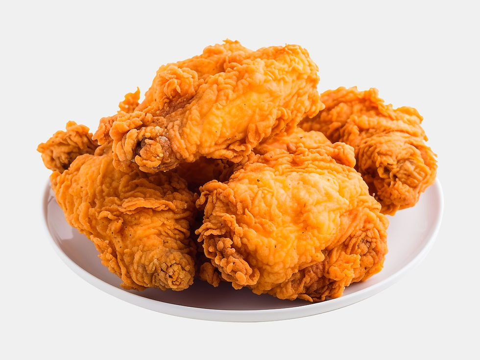 Thumbnail:  A plate of fried chicken featuring Blazing Original Chicken Breading, set against a clean white background.