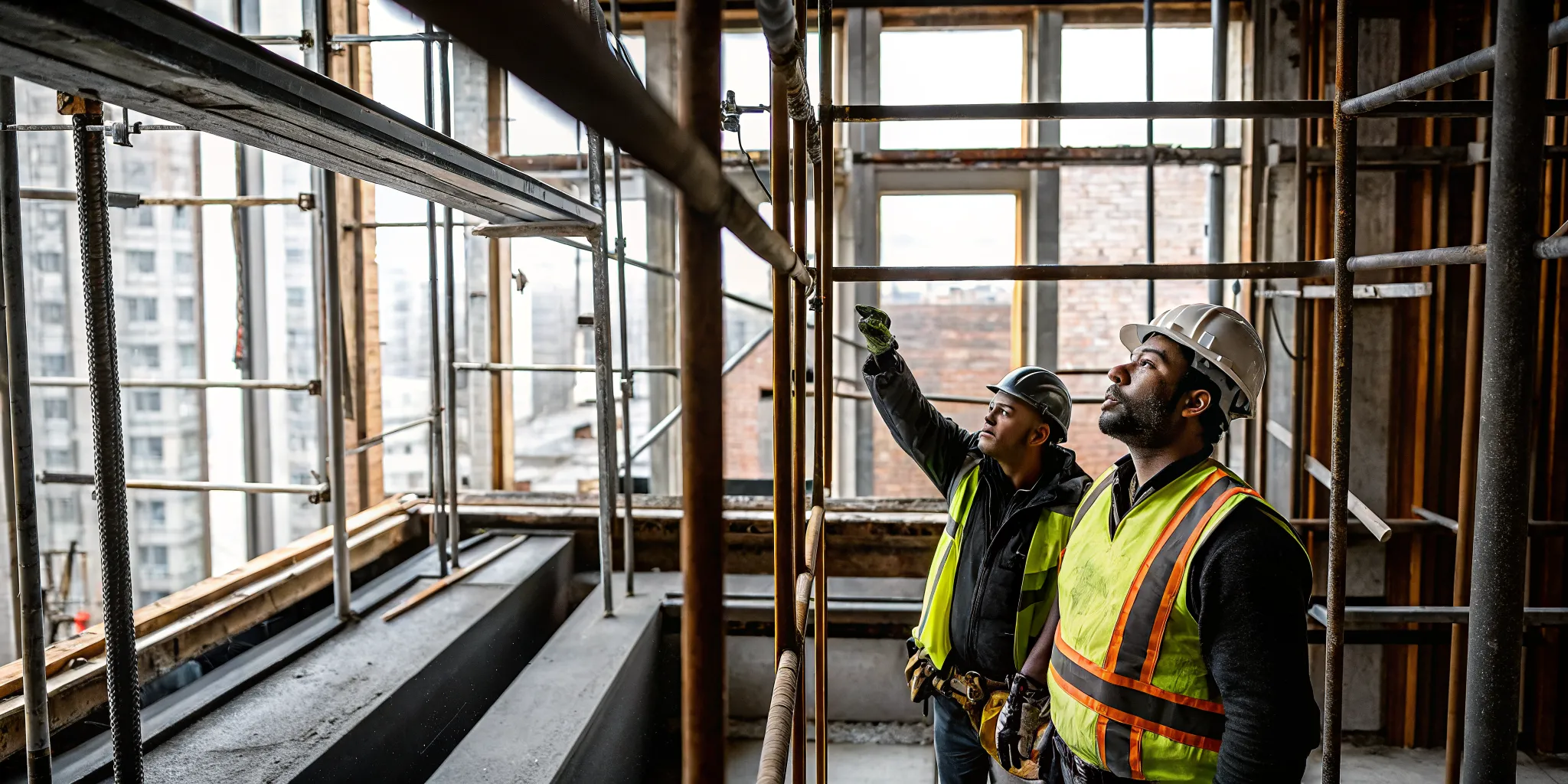 Inspector examining structural work during a NYC special inspection