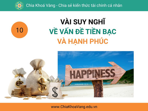 Vài suy nghĩ về vấn đề Tiền bạc và Hạnh phúc