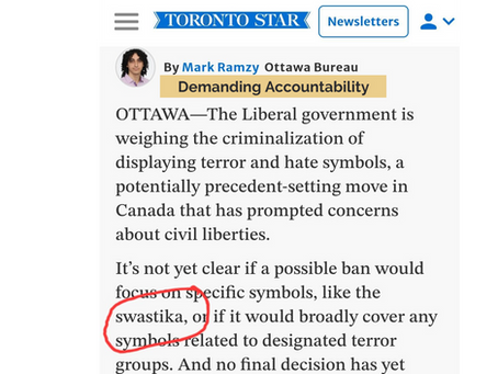 "It’s Not the Swastika — Why Toronto Star Must Use 'Hakenkreuz' When Referring to the Nazi Symbol"