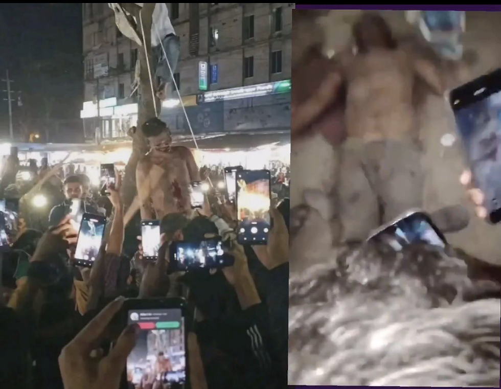 Hindu Man killed in broad day light, dead body hanged, Beaten and then Burned down.