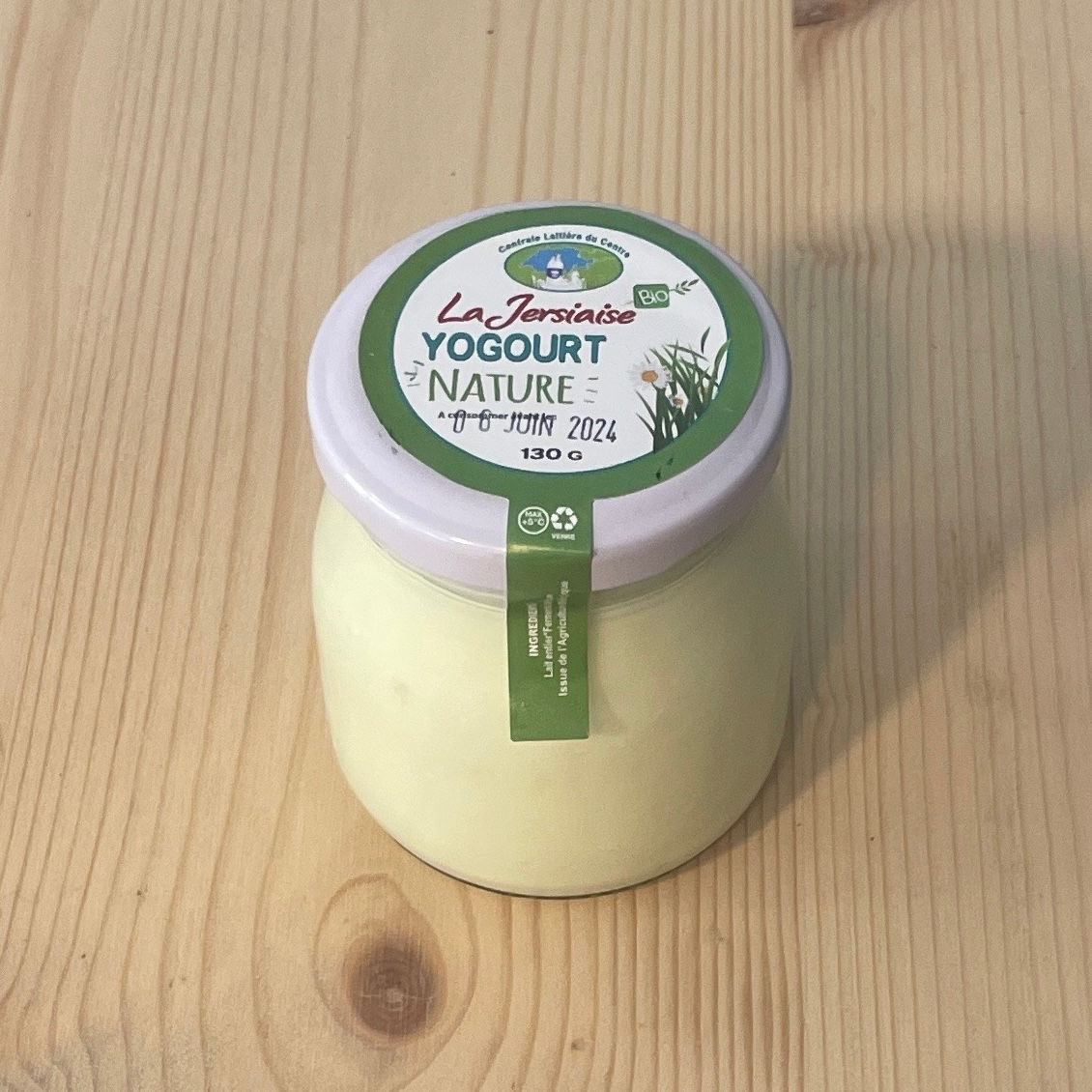 La Jersiaise Organic Natural Yogurt 130g deposit +1chf C+
