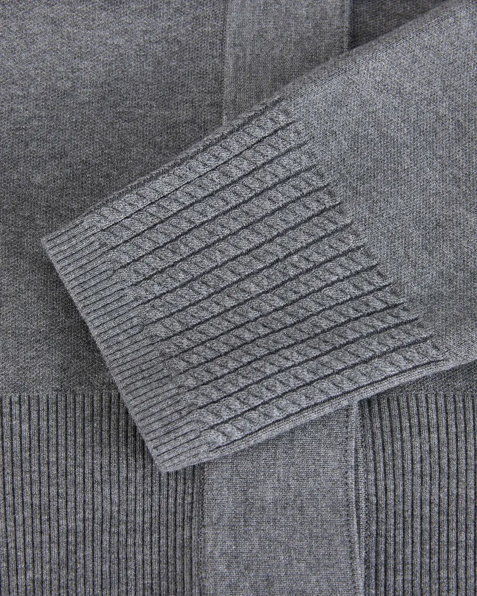 Thumbnail: Loose fit V-neck cardigan - Grey
