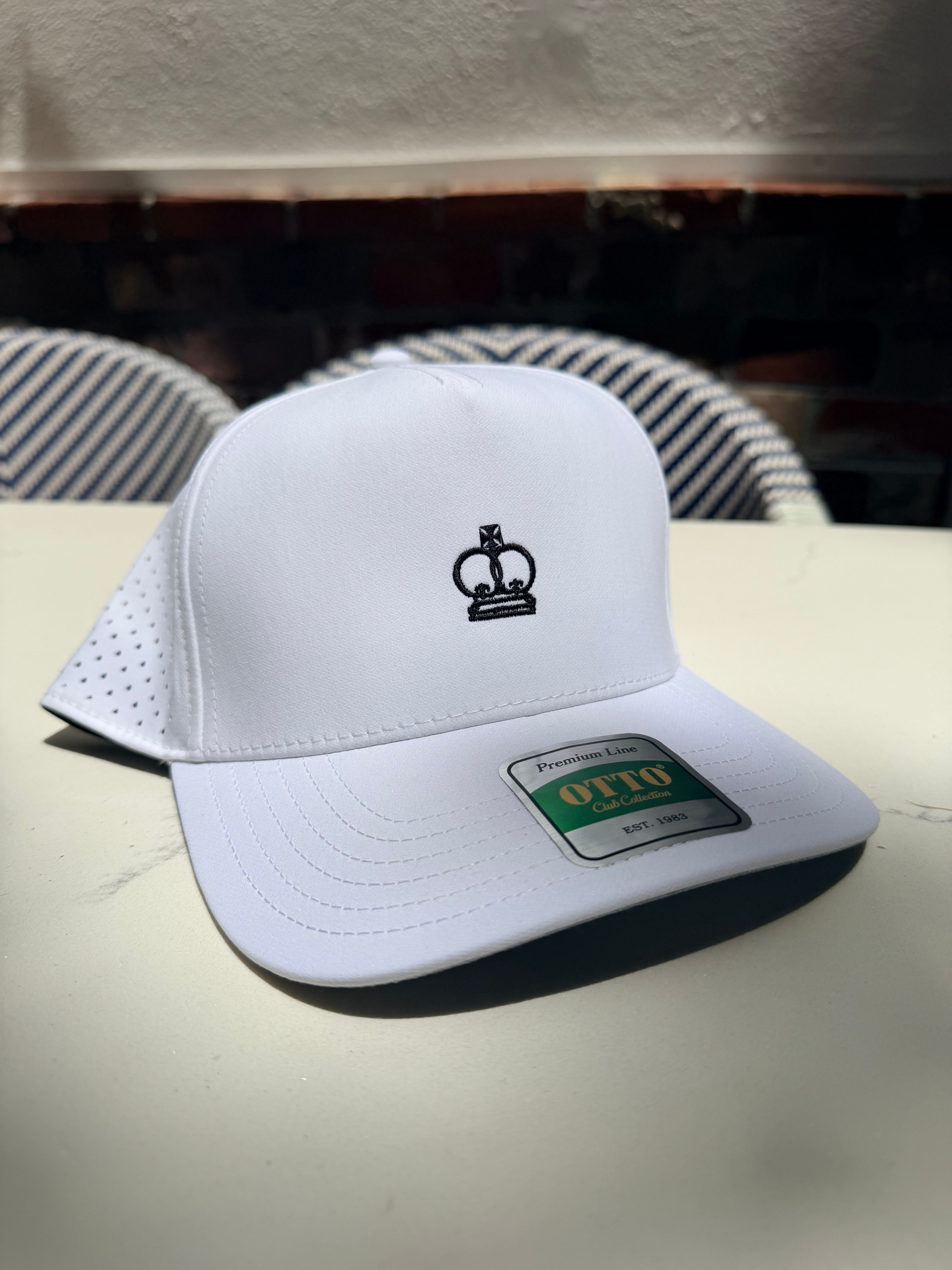White Black Crown Hat