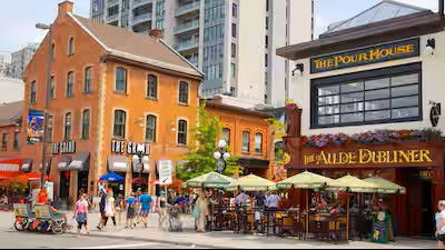 Busy patio in the neighbourhood of Hintonburg