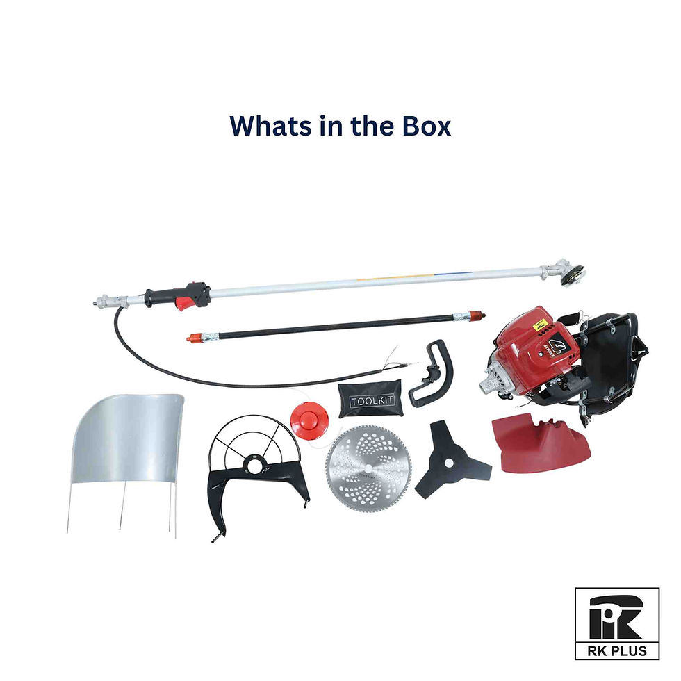 Thumbnail: RK Plus Back Pack 2 Stroke 52cc Brush Cutter  with 3 Blades, Paddy Guard & Stand Box