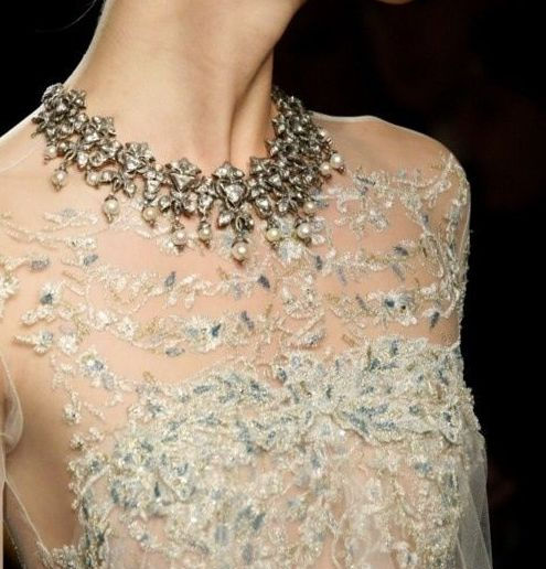 A model presents a creation from the Marchesa Fall/Winter 2012 collection during New York Fashion Week February 15, 2012