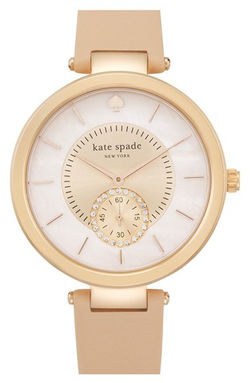 'perry' crystal accent leather strap