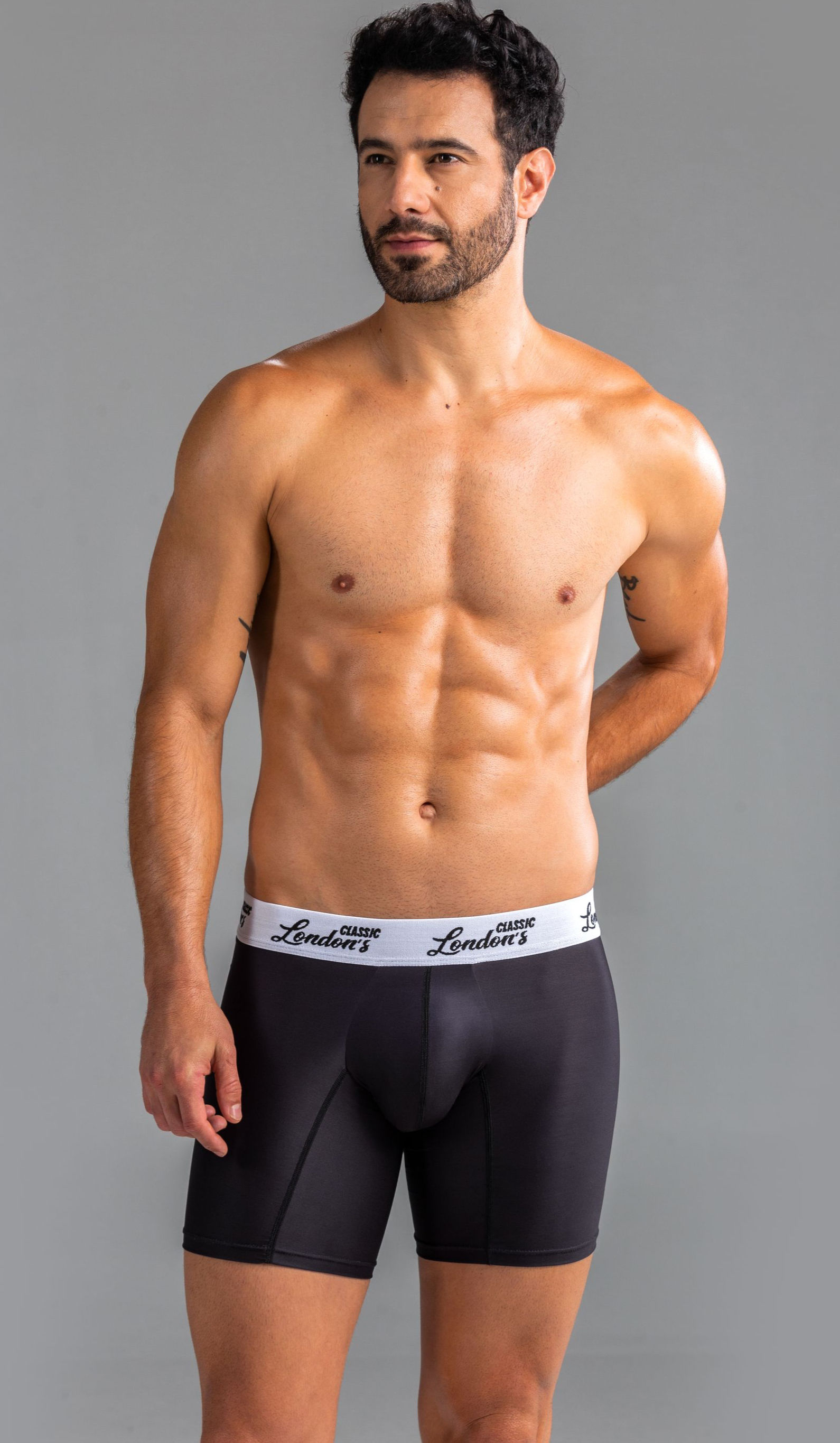 BÓXER ANATÓMICO MASCULINO NEGRO CALIDO LC-005- soporte ergonómico clínico