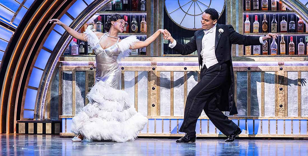 Phillip Attmore as Jerry Travers, with the rest of the Top Hat company. All pics: Johan Persson