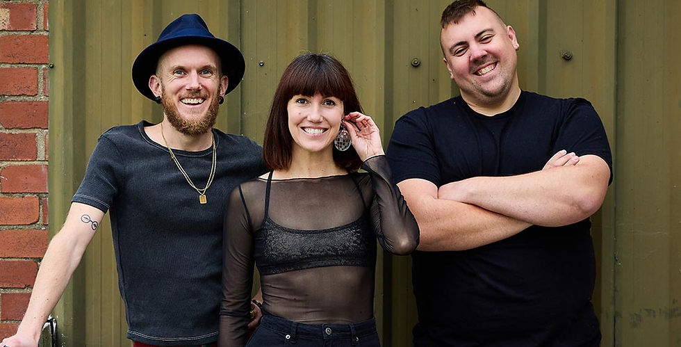 Alexander Wright (left), Megan Drury and Phil Grainger - shooting for the moon