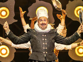 Jason Manford - performer of many pans, though not in a bad way - in Something Rotten (not in a bad way either). All pics: Pamela Raith