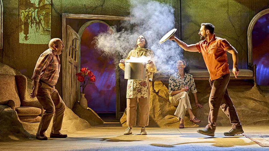 Joseph Long as Mustafa, Farah Saffari as Afra, Alia Lahlou as Dr Faruk and Adam Sina as Nuri in The Beekeeper of Aleppo at Chester Storyhouse. All pics: Manuel Harlan