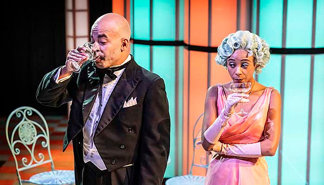 Ashley Gerlach and Sade Malone as Victor and Sybil in Private Lives