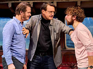 Ian Shaw as his father, Robert; Dan Fredenburgh as Roy Scheider and Ashley Margolis as Richard Dreyfuss in The Shark is Broken, about the making of Jaws