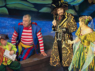 John Evans and crew in Peter Pan at Venue Cymru